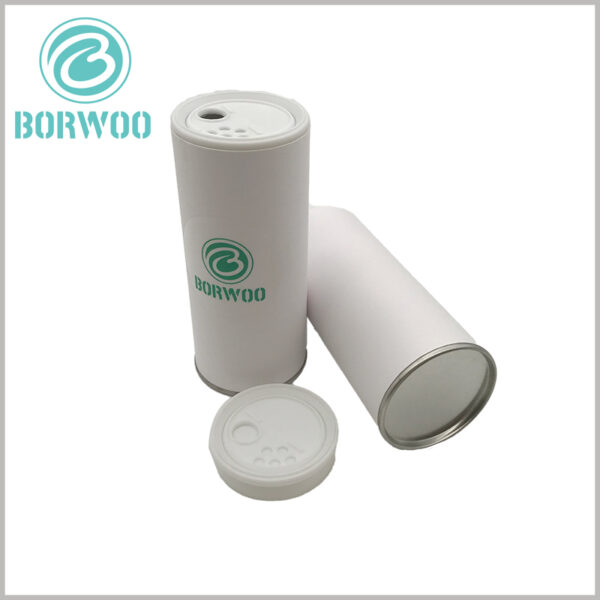 120g salt cardboard packaging tube with plastic sifter lid