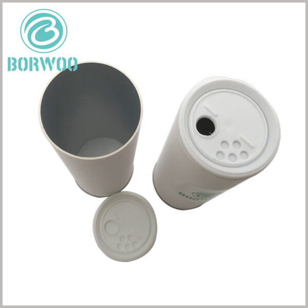 120g salt packaging paper tube with plastic sifter lid