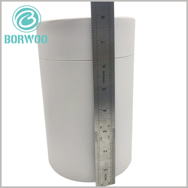 5 inch diameter cardboard tube packaging, 8 inch height. In addition, we can adjust the cardboard tube to any height according to the height of your product.