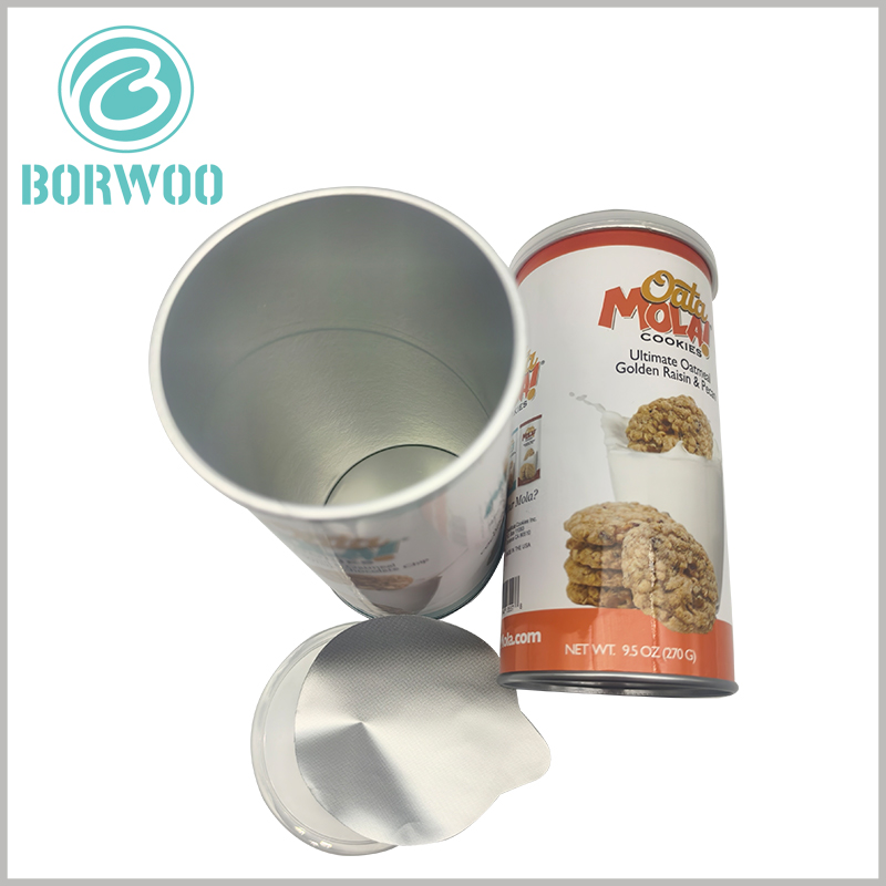 9.5Oz cookie packaging tubes with Aluminum foil