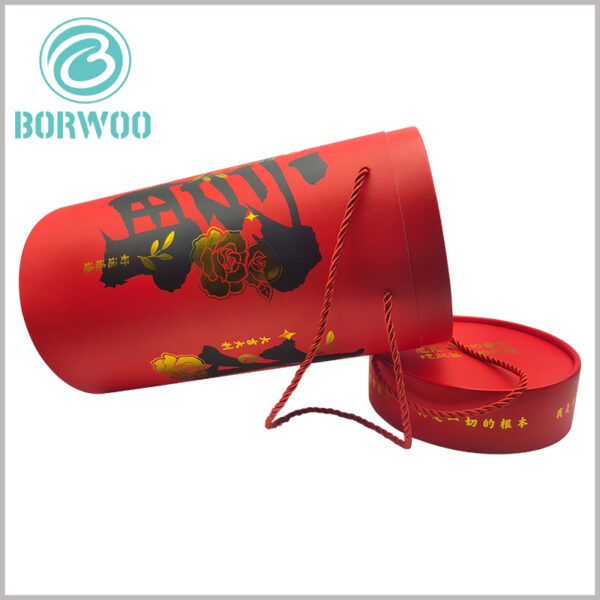 Extra large diameter cardboard tubes packaging with rope handle wholesale, both the printing content and the rope handle are fully customizable