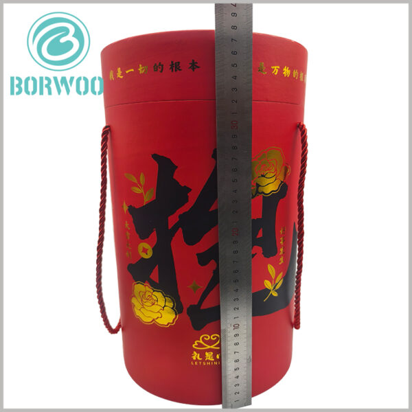 Extra large diameter cardboard tubes packaging with rope handle, 378mm high. We can provide you with cardboard tube packaging with a height of more than 350mm