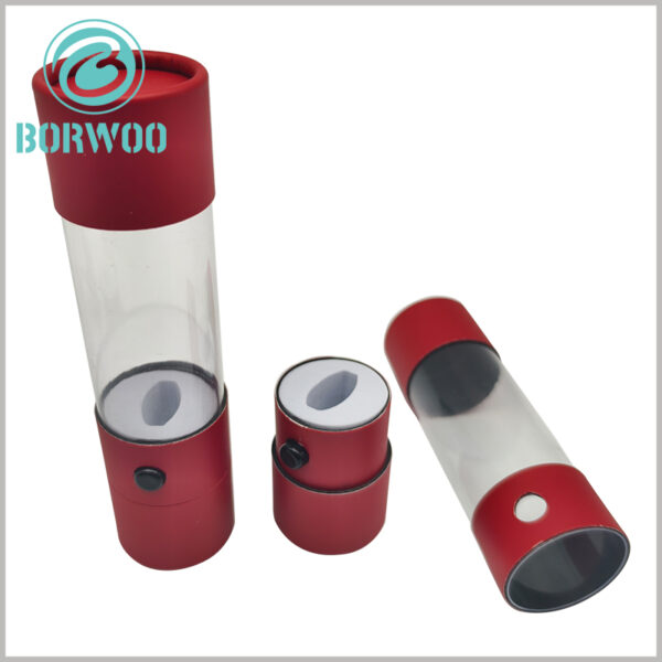 Vape plastic tube packaging with child resistant lock