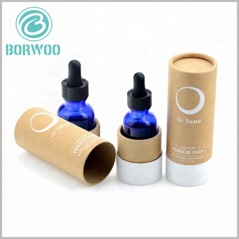 custom small kraft paper tube packaging for essential oil boxes