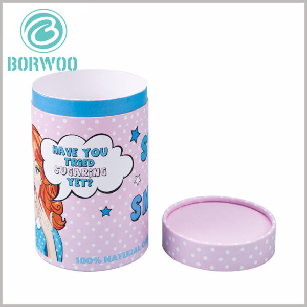 cosmetic tube packaging for hair remover boxes. The outer side of the inner paper tube uses printed art paper as laminated paper, and the inner tube is visually artistic.