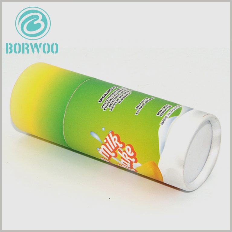 Creative cardboard tube food packaging box for fruity milk shake