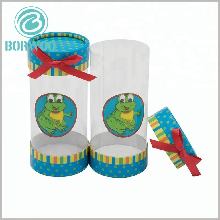 Clear plastic tube packaging boxes with paper lids Tube boxes