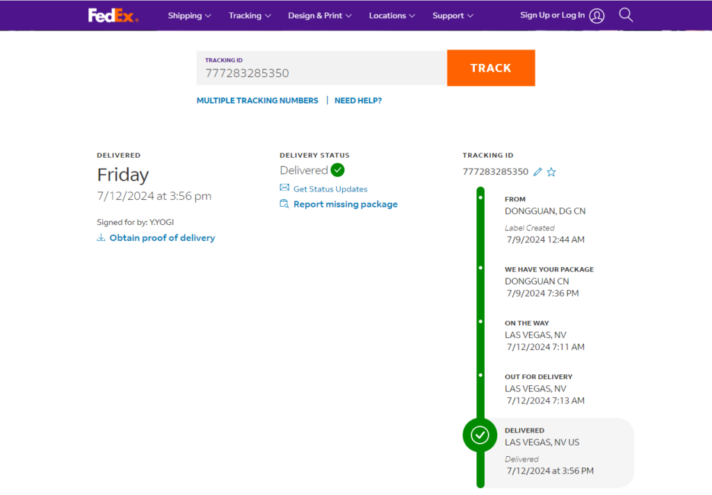 fedex express delivery time(3-5 working days）