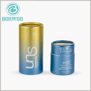 Gradient color golden and silver luxury cosmetic tube packaging box