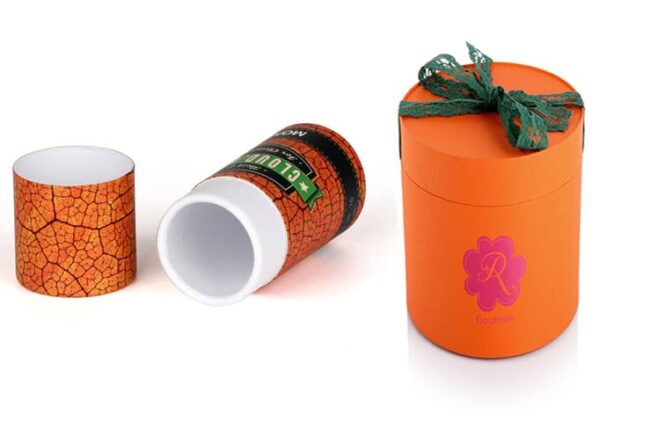 Cystom orange creative tube boxes packaging wholesale