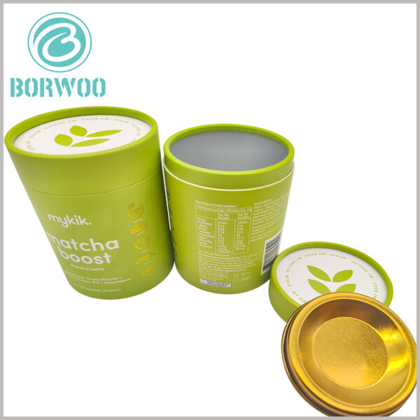 powder packaging paper tube with iron lid